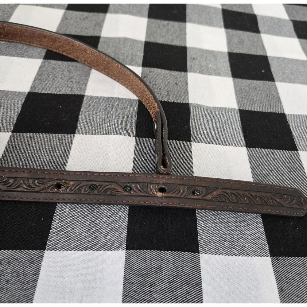 NOCONA Child / Teen Boy Girl Tooled Leather Belt NO BUCKLE Fits 26